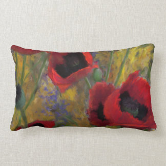 Coussin d'un rouge ardent de pavot