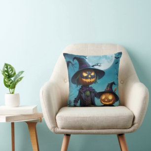 Coussin Duo Citrouille éffrayant d'Halloween