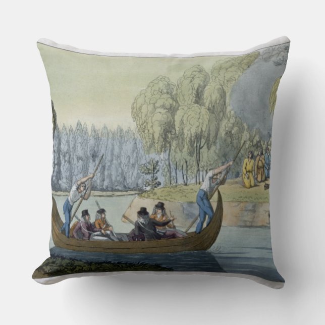 Coussin Duperie de capitaine Wallis par la Reine Oberea, (Recto)
