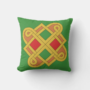 Coussin Durrow Knotwork 2016 Rouge et Vert