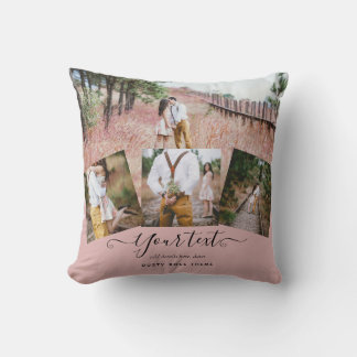 Coussin Dusty Rose rose Newlywets Mariage PHOTO Cadeau