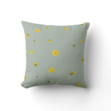 Dusty Sage Japanese Dandelion Floral Pattern