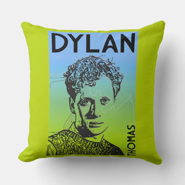 Coussin Dylan Thomas Welsh Poet (Recto)