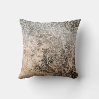 Coussin Dynamic Ocean Waves and Sea Foam Abstract