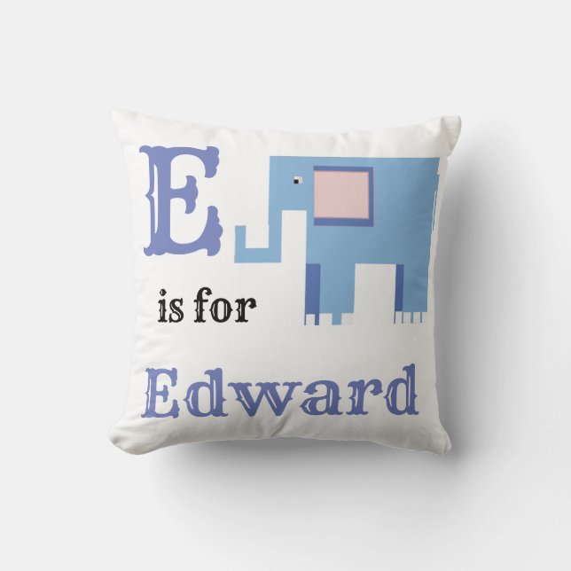 Coussin E est pour Edward baby boy (Recto)