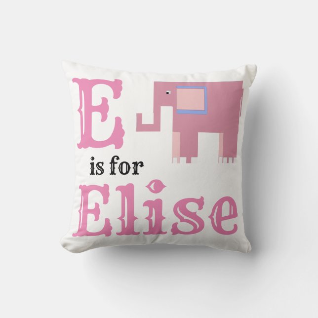 Coussin E est pour la petite fille Elise (Recto)