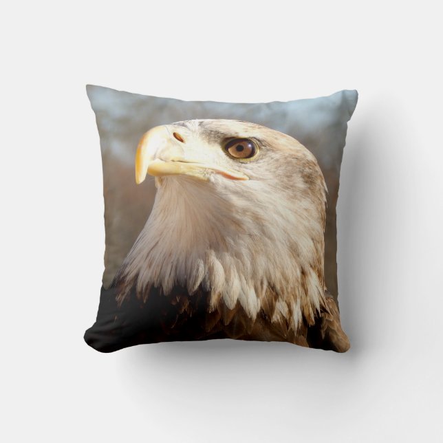 Coussin Eagle chauve américain fier (Recto)
