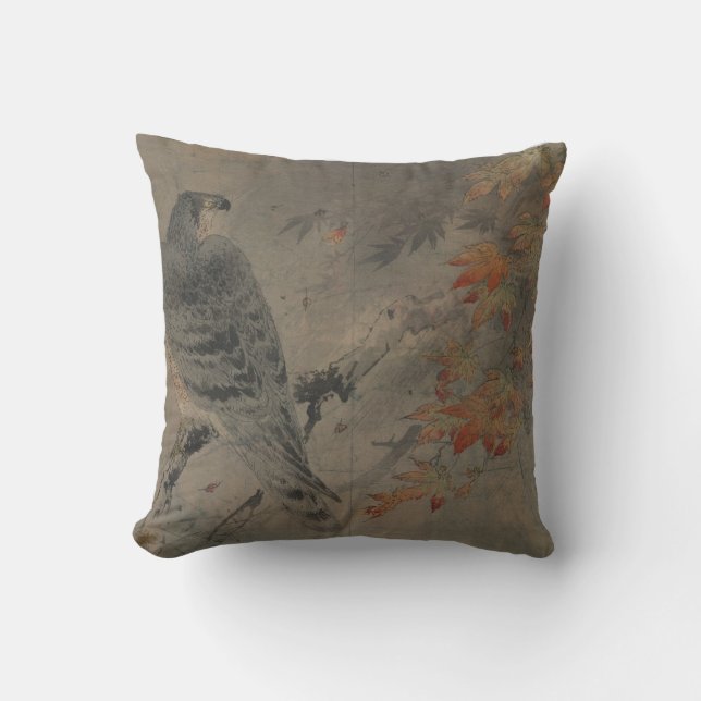 Coussin Eagle sur une branche d'érable (Recto)