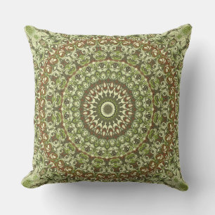 Coussin Earthy Green et Mandala Brown Design Motif