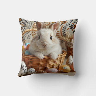 Coussin Easter bunny with its eggs.