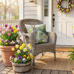 Coussin Easter Holiday Rabbit Nature 