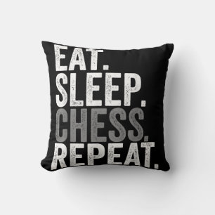 Coussin Eat Sleep Chess Joueur Répéter Planche Jeu Garçon