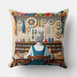 Coussin Eat.Sleep.Cross Stitch.Repeat- Gift for Stitchers 