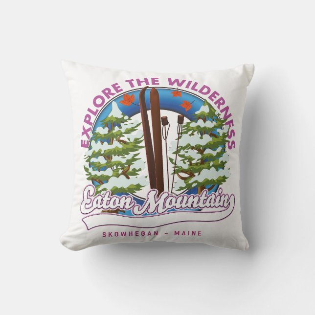 Coussin Eaton Mountain Skowhegan, logo du Maine (Recto)