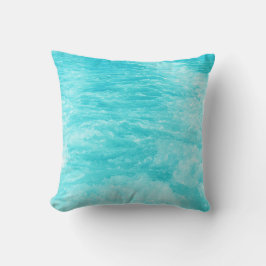 Coussin Eau de mer turquoise avec éclaboussures