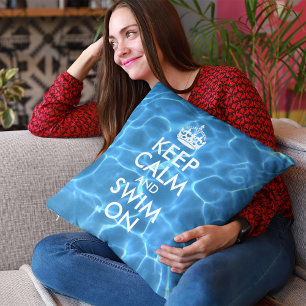 Coussin Eau de piscine bleue Gardez votre calme et continu