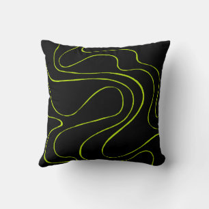 Coussin Ebb et flux 2 en Lime vert et noir