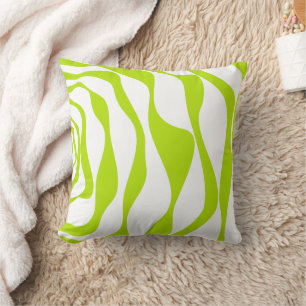 Coussin Ebb et flux 4 en Lime vert et blanc