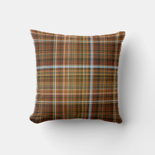 Coussin Écarlate Érable Automnal Brun, Vert et Bleu à Carr