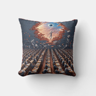 Coussin Échapper de la matrice : salle d'examen surréalist