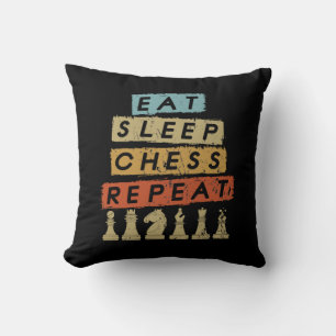 Coussin Échecs - Manger Dormir Échecs Répéter