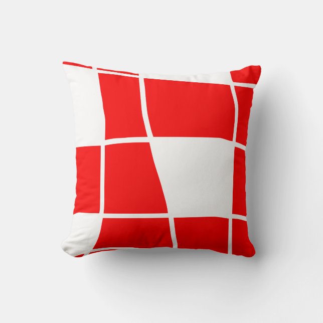 Coussin Échecs rouges et blancs (Recto)