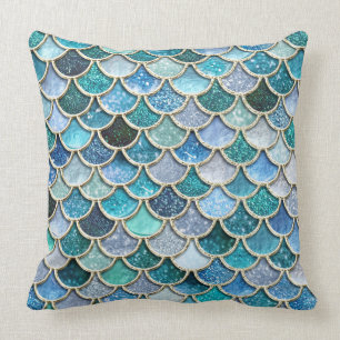 Coussin Échelles argentées de sirène de parties