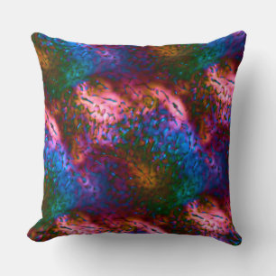 Coussin Echelles chromées bleu vif sur saumon