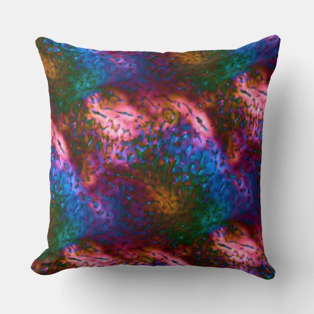 Coussin Echelles chromées bleu vif sur saumon (Recto)