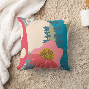 Coussin Echinacea Art Abstrait Moderne Blocs de Couleurs  