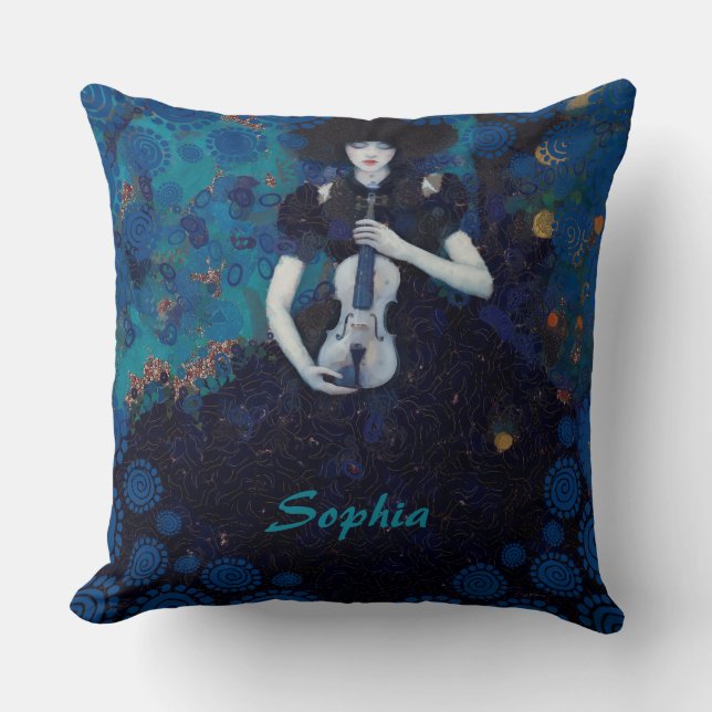 Coussin Echoes of Silence: A Violin’s Song of Healing (Recto)