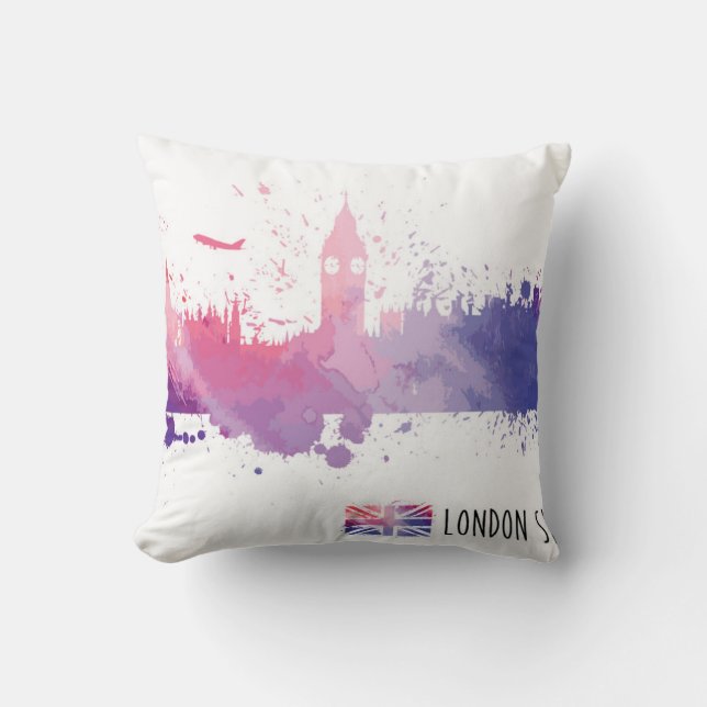 Coussin Éclaboussure d'horizon de Londres Angleterre (Recto)
