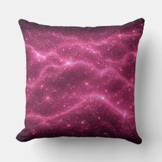 Coussin Éclair Électrique Violet Abstrait Cosmique