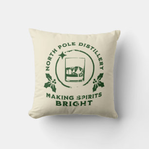 Coussin Éclairer les esprits Nord Pole Distillery Vert