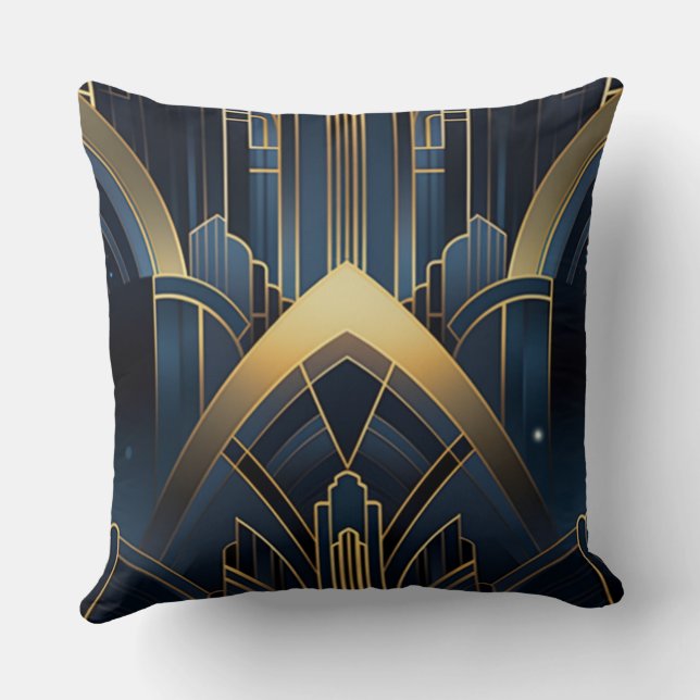 Coussin Éclat Urbain en Art Deco (Verso)