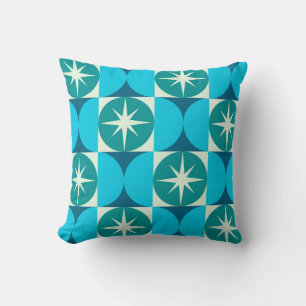 Coussin Éclats de starburst de milieu de siècle sur des ce