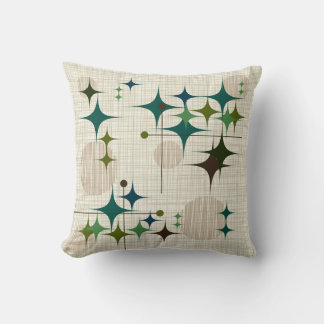 Coussin Éclats d'étoiles et globes Modernes du Milieu du S