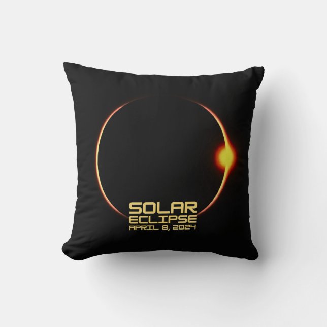 Coussin Éclipse solaire 8 avril 2024 (Recto)