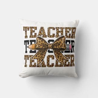 Coussin École de professeur d'arc de léopard Crayon Mignon