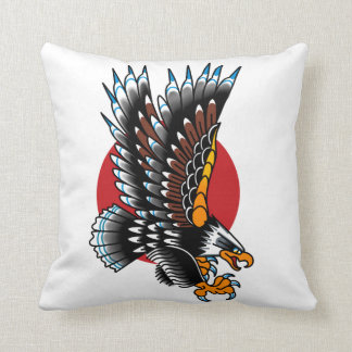 Coussin École d'Eagle de tatouage traditionnel américain