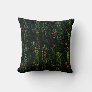Coussin Écorce d'arbre sous verre martelé vert