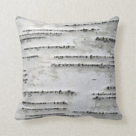 Coussin Écorce de bouleau blanc, gris et noir
