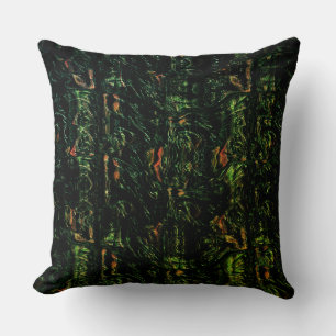 Coussin Écorce numérique sous verre martelé vert