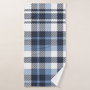 Coussin écossais moderne écossais bleu et blanc