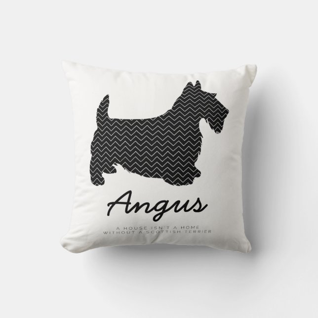 Coussin Écossais Terrier personnalisé (Recto)