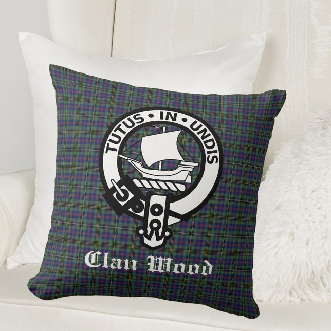Coussin Ecosse Clan Wood Crest & Tartan (Créateur téléchargé)