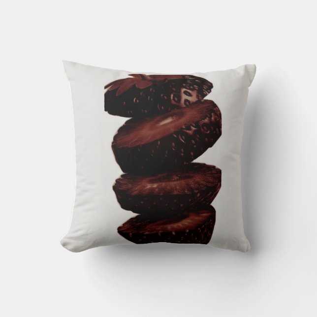 Coussin Ecouteur à lancer design fraise - doux et élégant (Recto)