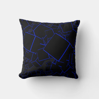 Coussin Écrans carrés noirs et bleus