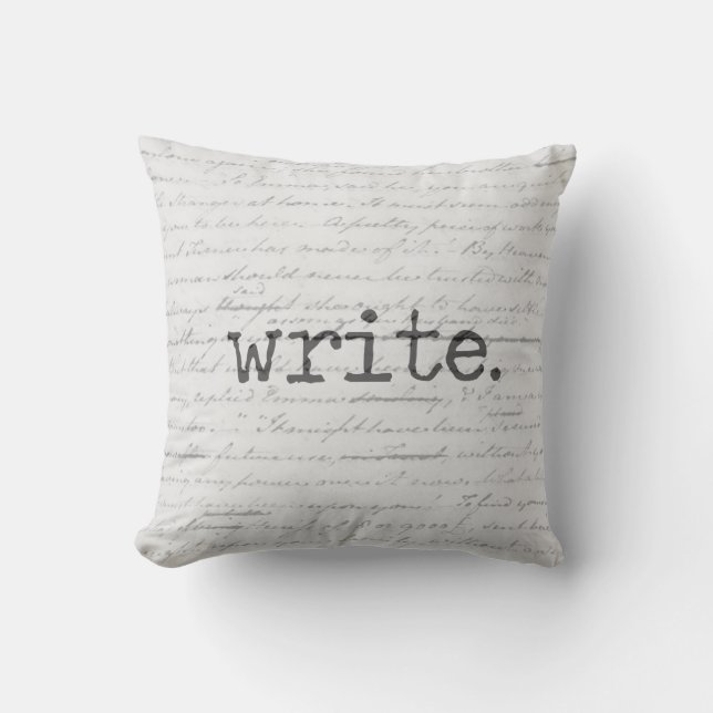 Coussin Écrire, Jane Austen Manuscrit de motivation (Recto)