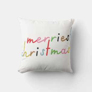 Coussin écrit à la main MERRY CHRISTMAS COLORÉ